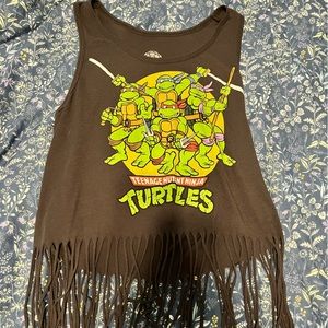 Ninja turtles fringe crop top!!